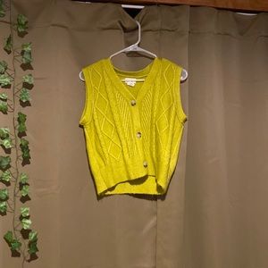 Lime green button up vest